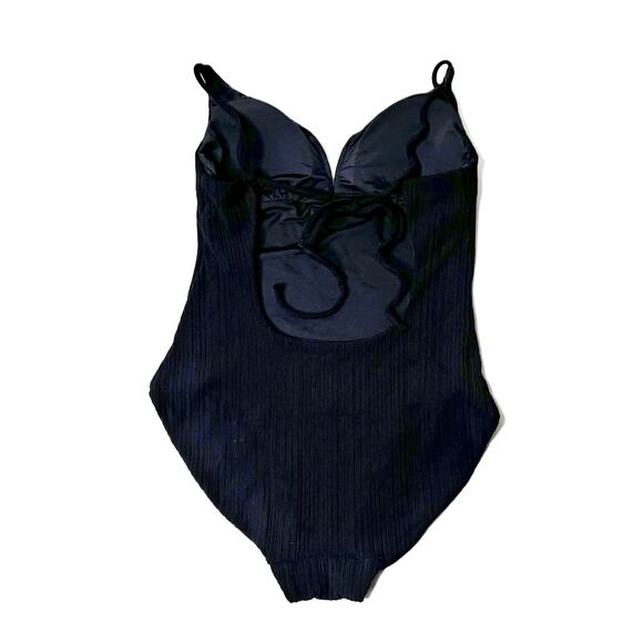 Onia Gloria Black Ribbed Textured One-Piece Swimsuit size Large - Picture 7 of 14